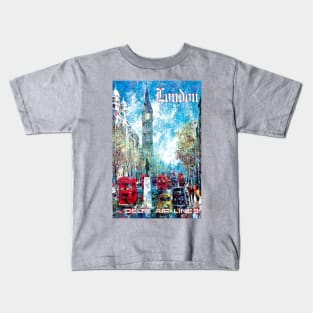 Vintage Travel Poster - Colorful London Kids T-Shirt